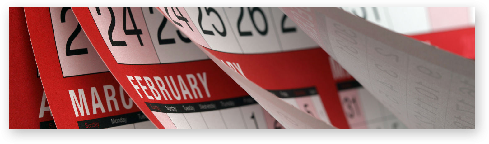 red and white calendar